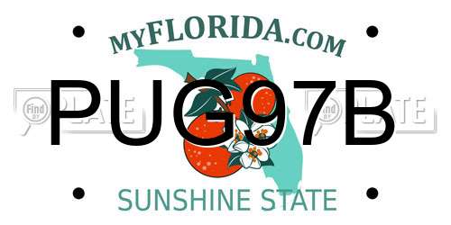 PUG97B Florida License Plate
