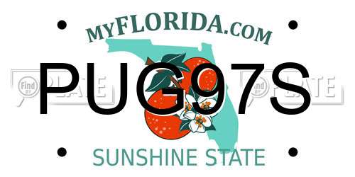 PUG97S Florida License Plate