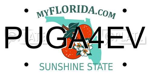 PUGA4EV Florida License Plate