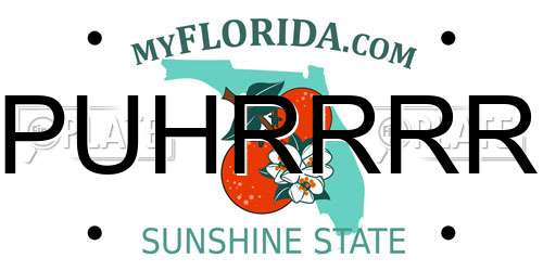 PUHRRRR Florida License Plate