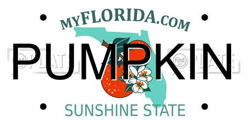 PUMPKIN Florida License Plate
