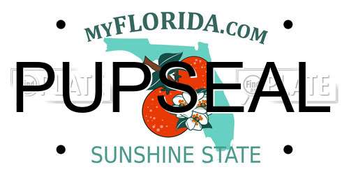PUPSEAL Florida License Plate