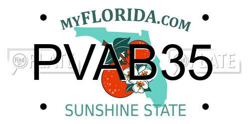 PVAB35 Florida License Plate