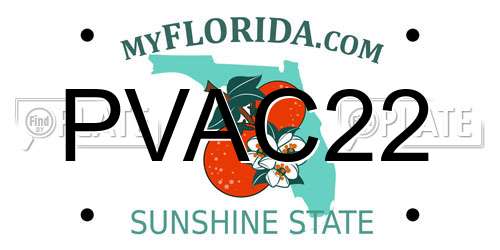 PVAC22 Florida License Plate