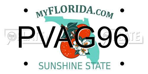 PVAG96 Florida License Plate