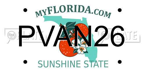 PVAN26 Florida License Plate