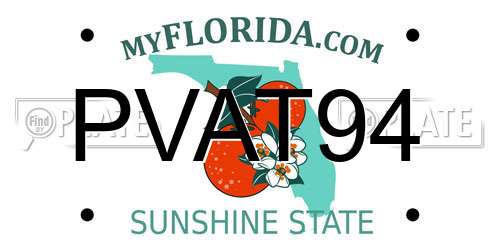 PVAT94 Florida License Plate