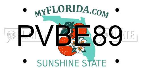 PVBE89 Florida License Plate