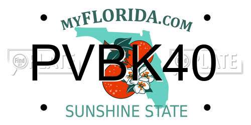 PVBK40 Florida License Plate