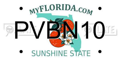 PVBN10 Florida License Plate