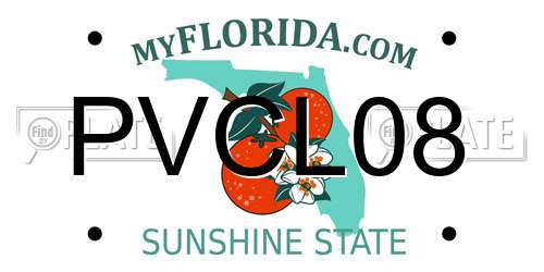 PVCL08 Florida License Plate
