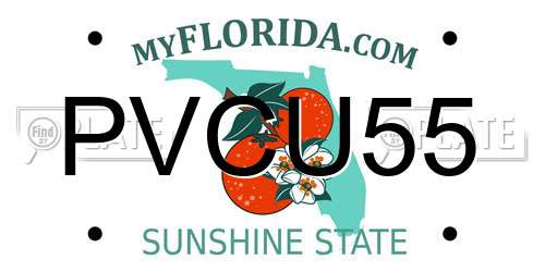 PVCU55 Florida License Plate