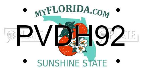 PVDH92 Florida License Plate