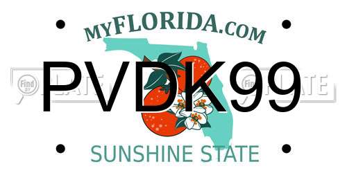 PVDK99 Florida License Plate