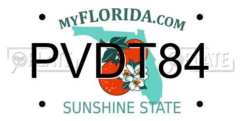 PVDT84 Florida License Plate