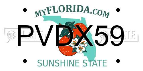 PVDX59 Florida License Plate