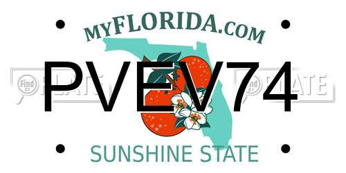 PVEV74 Florida License Plate