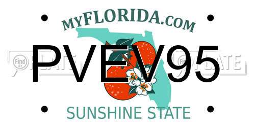 PVEV95 Florida License Plate