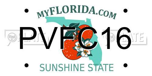 PVFC16 Florida License Plate