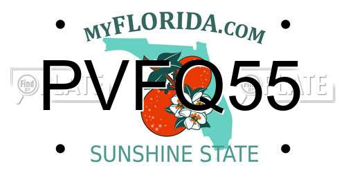 PVFQ55 Florida License Plate