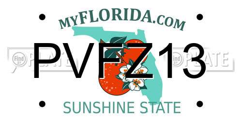 PVFZ13 Florida License Plate