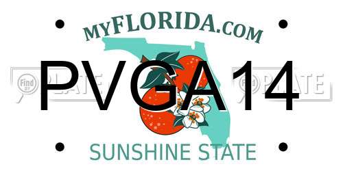 PVGA14 Florida License Plate