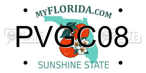 PVGC08 Florida License Plate