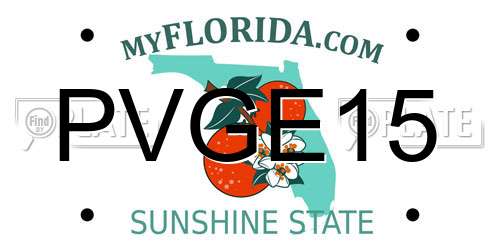 PVGE15 Florida License Plate