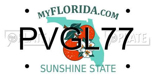 PVGL77 Florida License Plate
