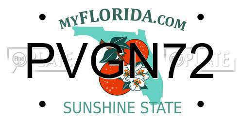 PVGN72 Florida License Plate
