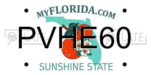 PVHE60 Florida License Plate