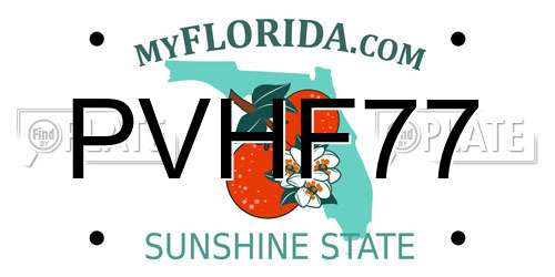 PVHF77 Florida License Plate