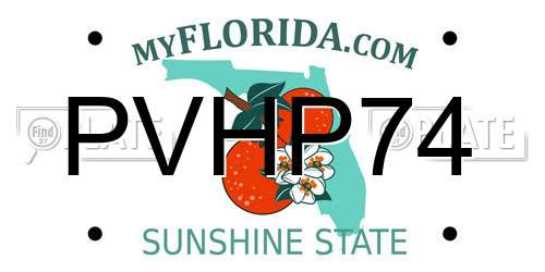 PVHP74 Florida License Plate