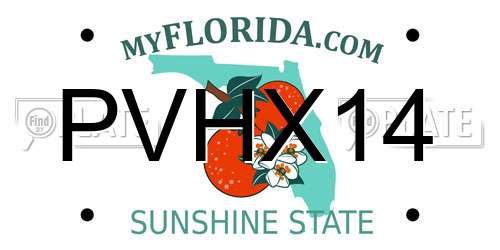 PVHX14 Florida License Plate