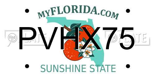 PVHX75 Florida License Plate