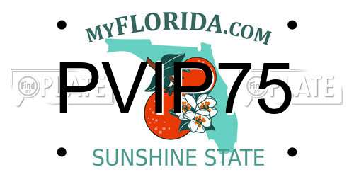 PVIP75 Florida License Plate