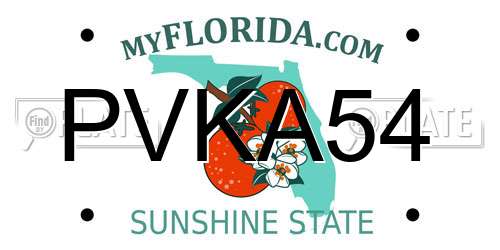 PVKA54 Florida License Plate