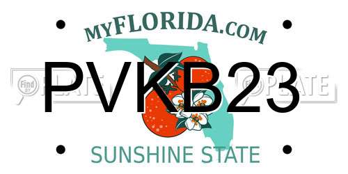 PVKB23 Florida License Plate