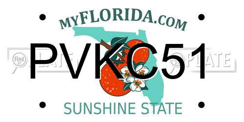 PVKC51 Florida License Plate