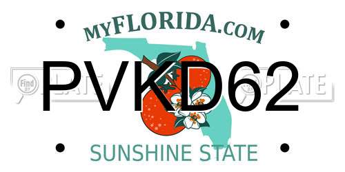 PVKD62 Florida License Plate