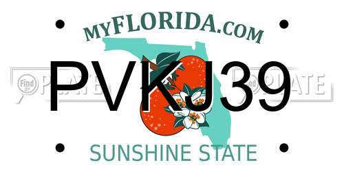 PVKJ39 Florida License Plate