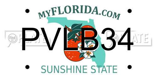 PVLB34 Florida License Plate
