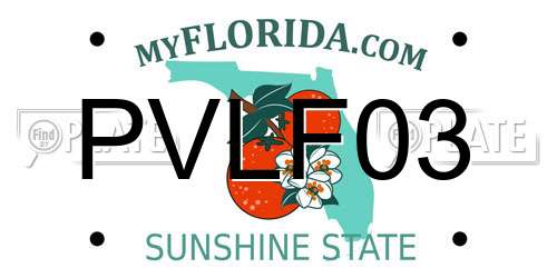 PVLF03 Florida License Plate