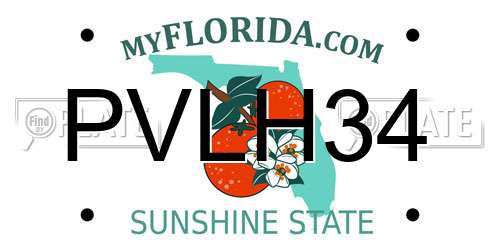 PVLH34 Florida License Plate