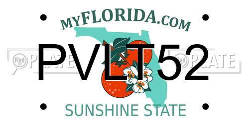 PVLT52 Florida License Plate