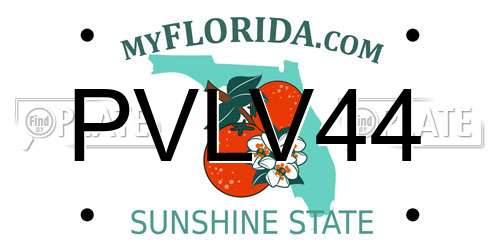 PVLV44 Florida License Plate
