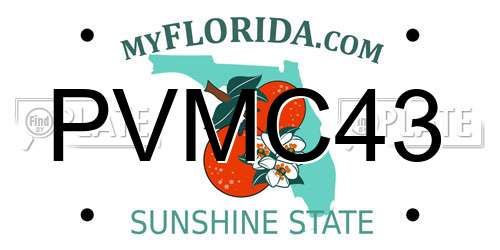 PVMC43 Florida License Plate