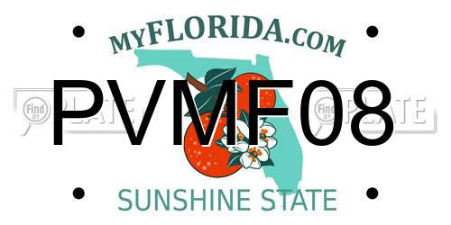 PVMF08 Florida License Plate