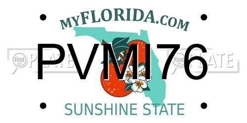 PVMI76 Florida License Plate