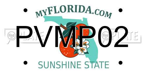 PVMP02 Florida License Plate
